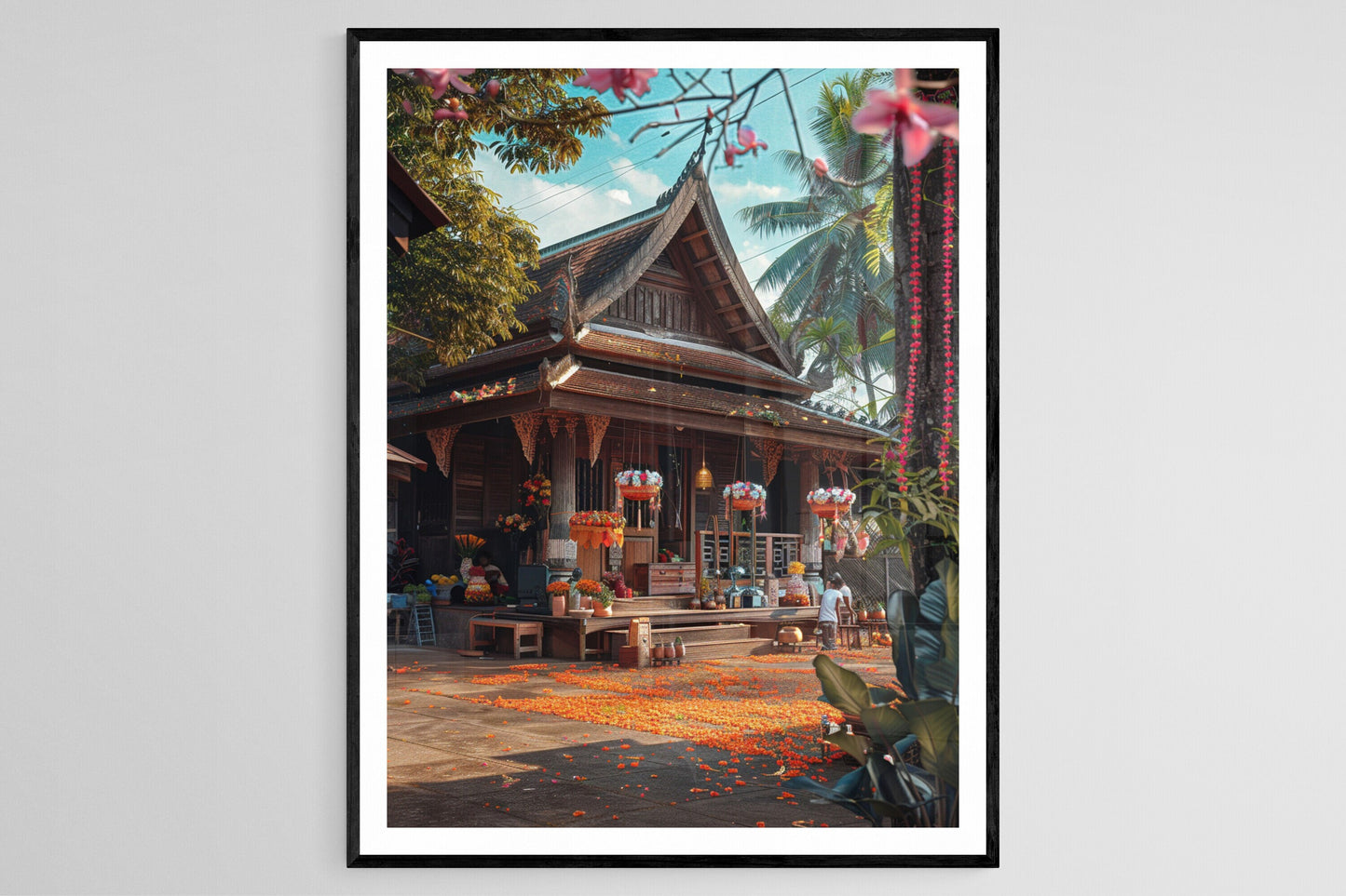 Affiche Festival de Songkran – Art Print Scène Colorée de Fête d'Eau