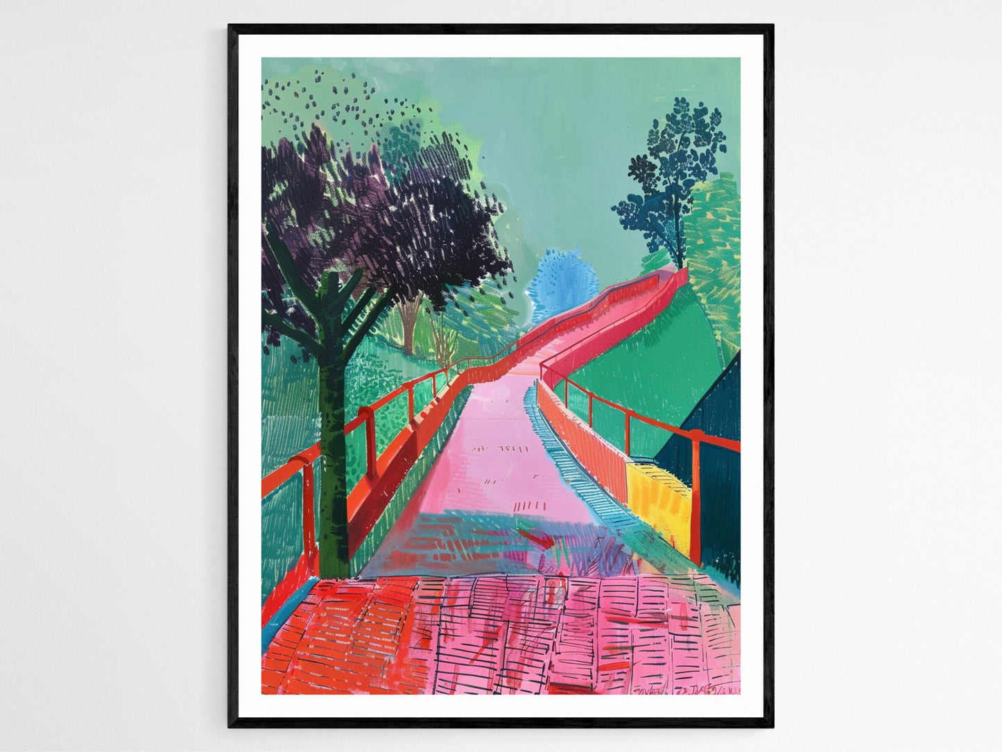 Affiche Pop Art "Marche sur le Pont" – Décoration Murale Éclatante