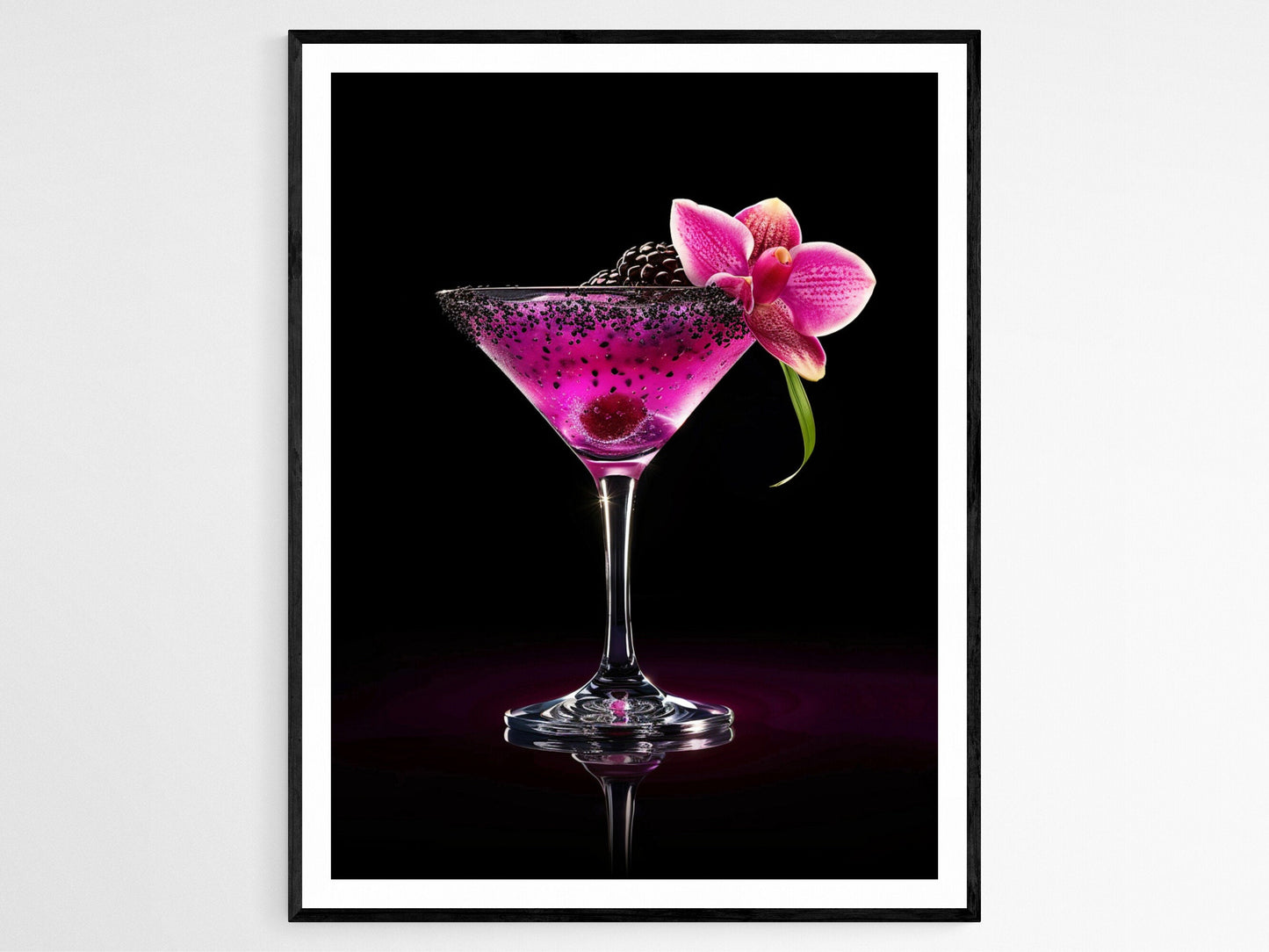 Affiche Cocktail Rose – Photo Art de Mixologie pour Décor Moderne