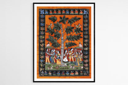 Affiche Patachitra Authentique – Poster Artisanale d'Orissa