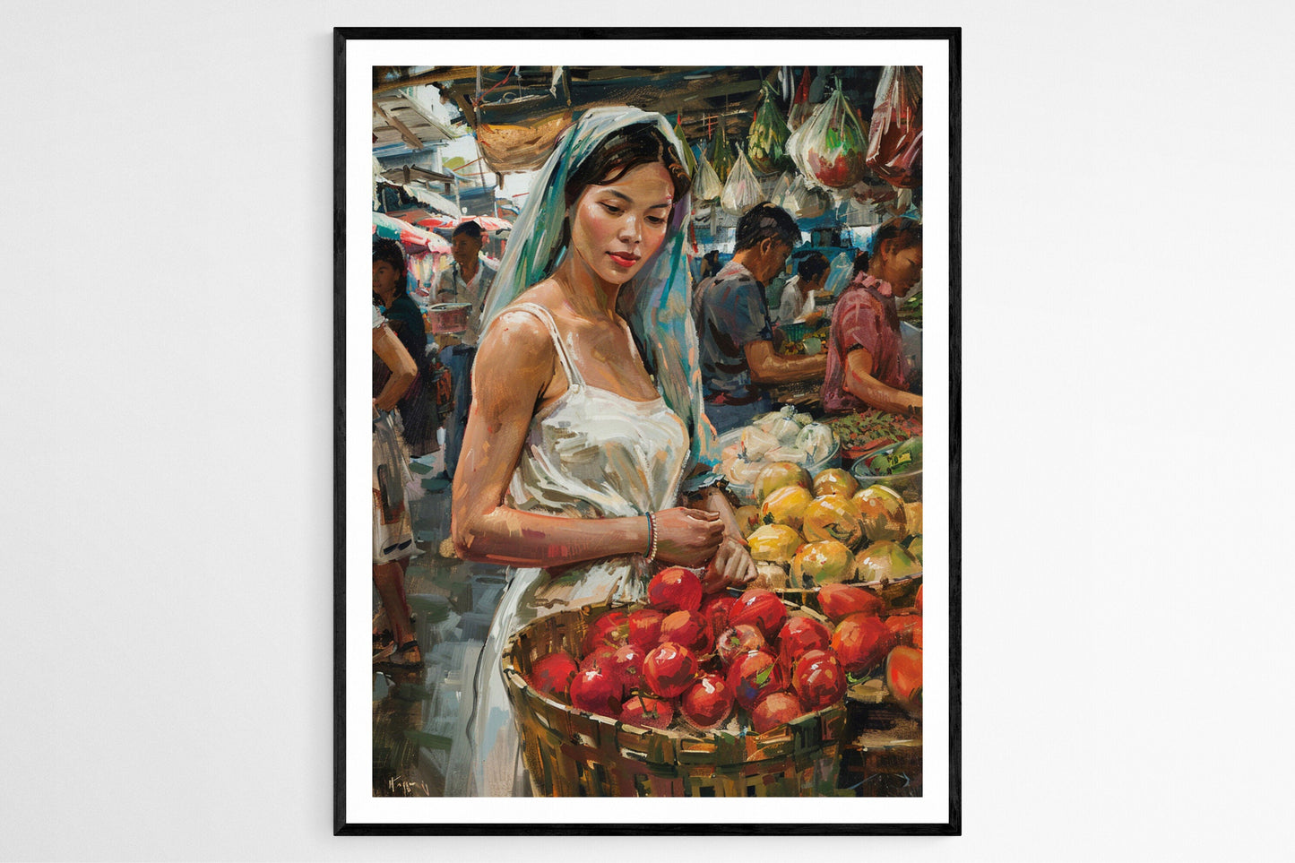 Affiche Fille du Marché Philippin – Poster Art Vibrante des Philippines
