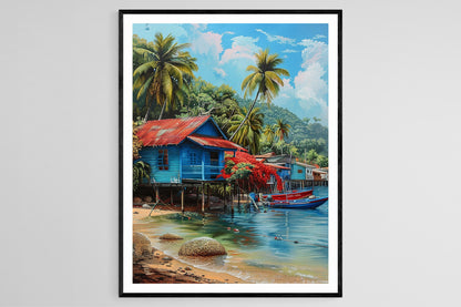 Affiche Trinidad et Tobago – Poster Décor Mural Paysage Insulaire