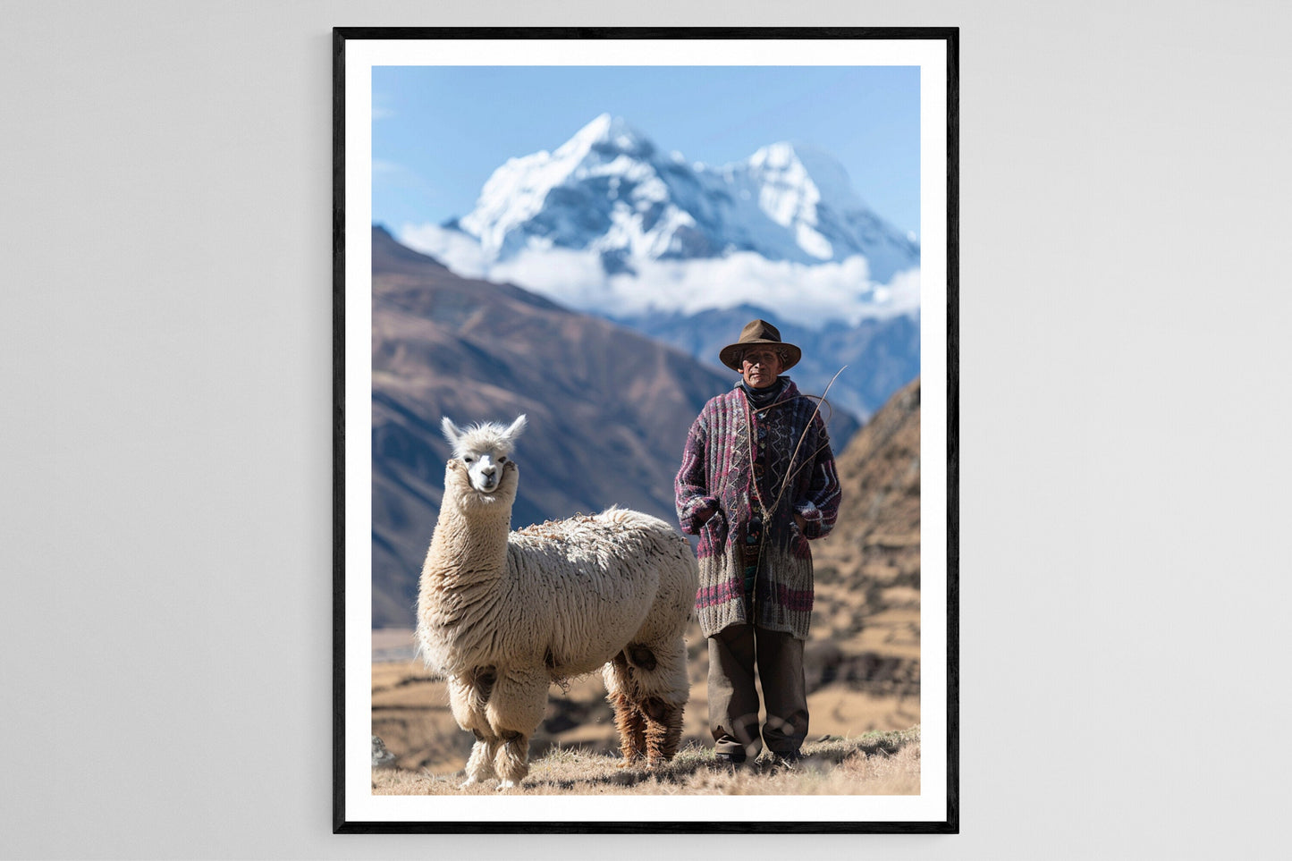 Affiche Alpaga en Andes – Poster Art Print Décor Mural Scénique