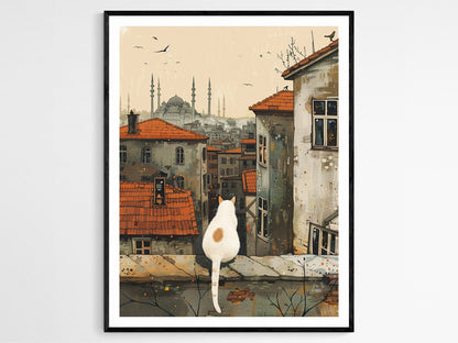 Affiche Chat d'Istanbul – Illustration féline vibrante
