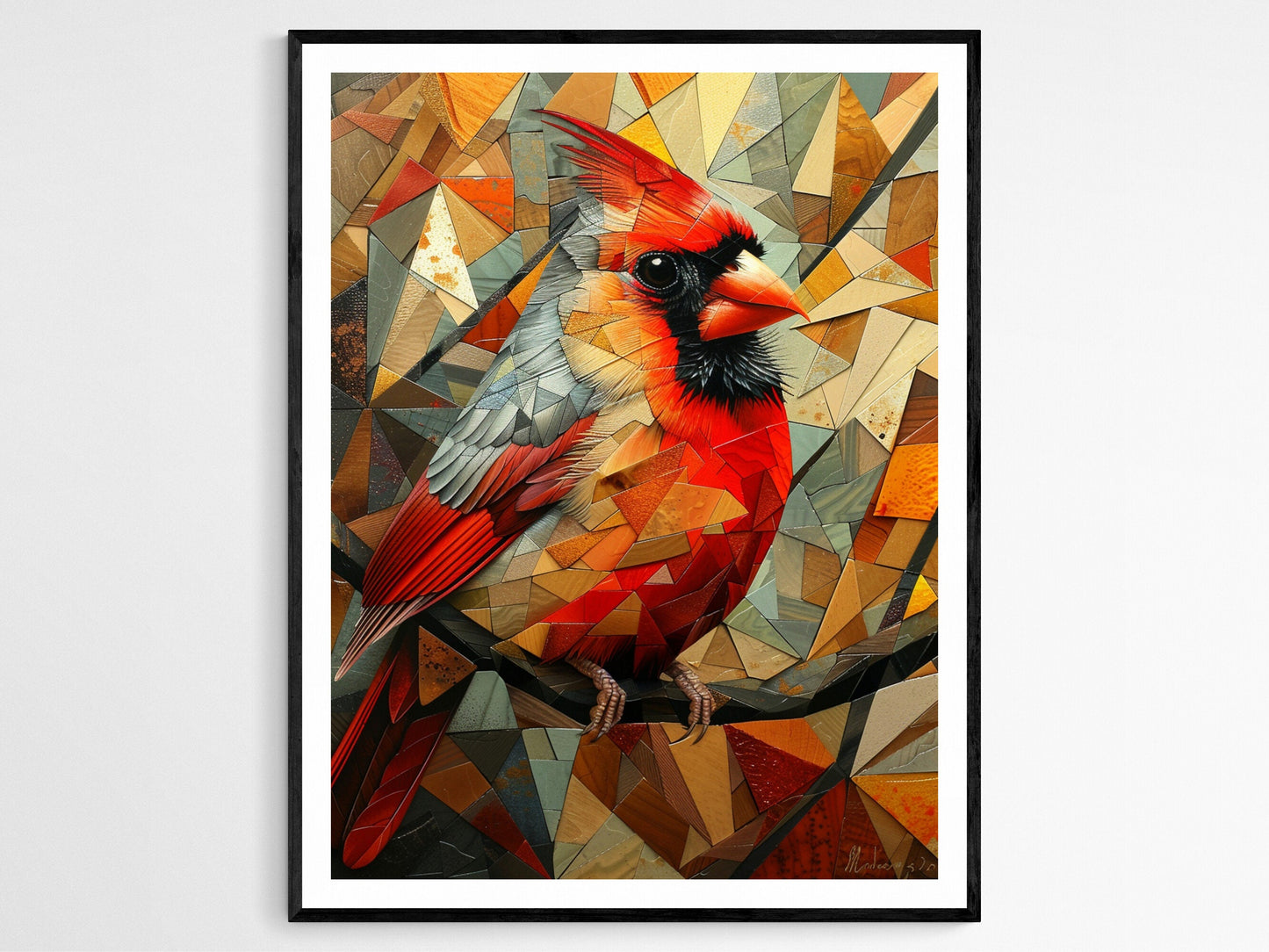 Affiche Oiseau Cardinal – Impression artistique vibrante pour déco murale