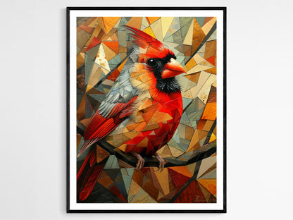Affiche Oiseau Cardinal – Impression artistique vibrante pour déco murale