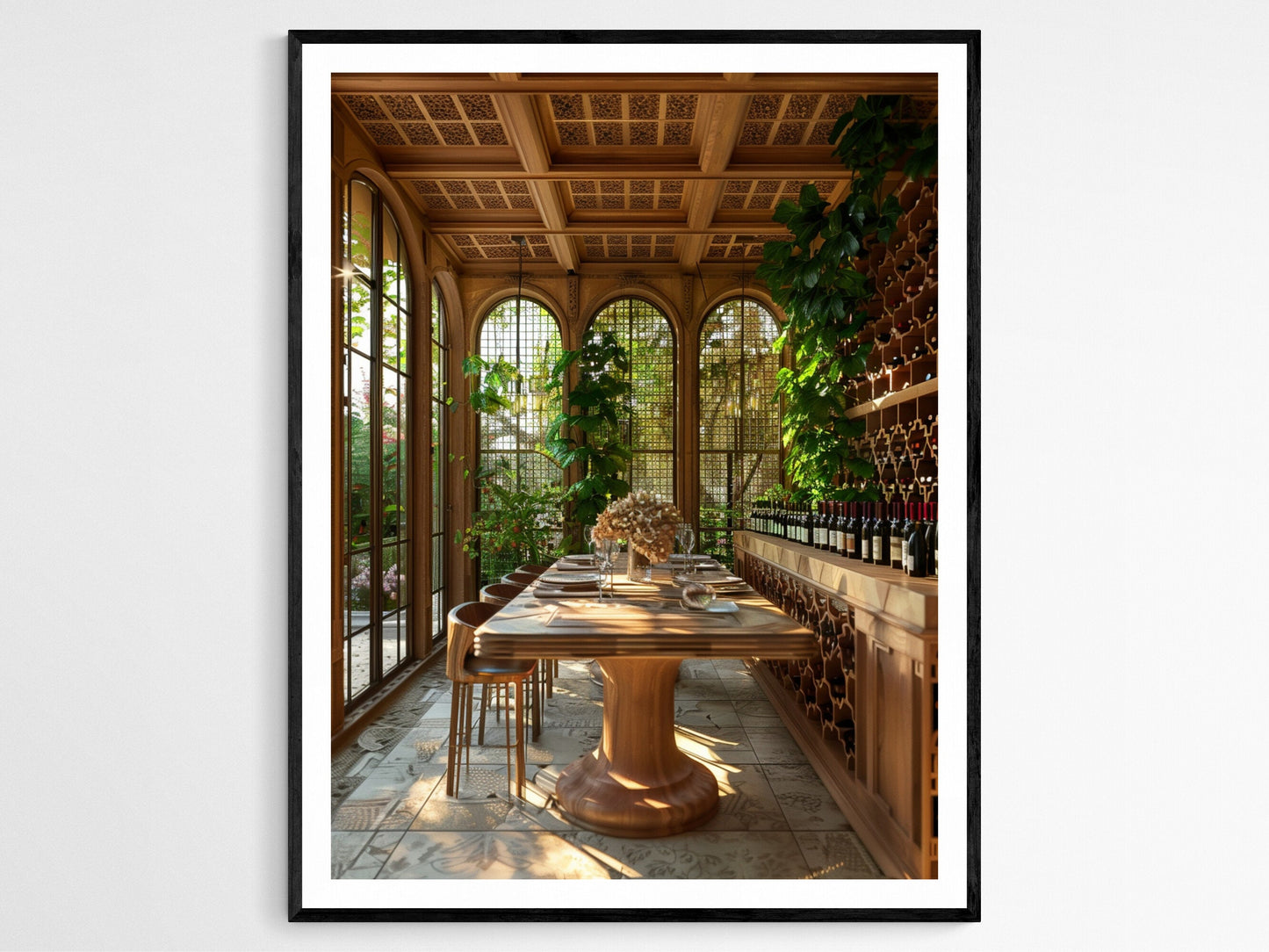 Affiche Château Français – Poster Élégant Vintage de Dégustation de Vin