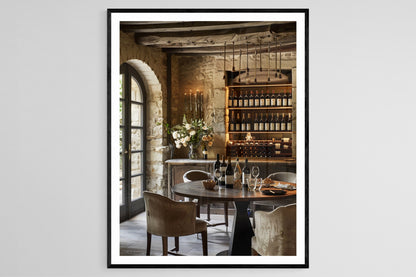 Affiche Château Français – Poster Décoratif Salle de Dégustation de Vin