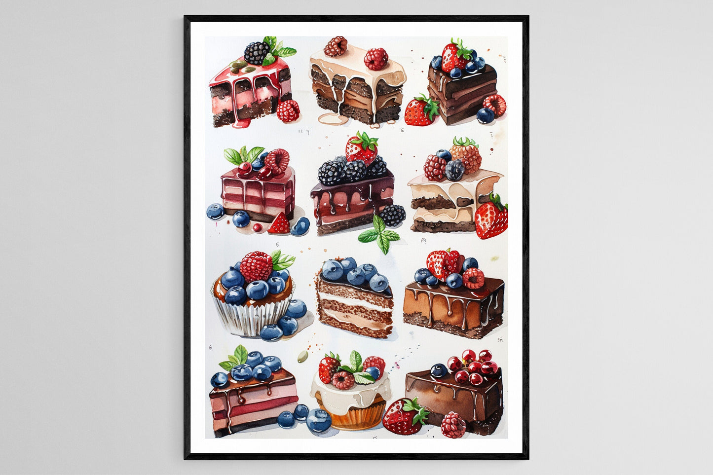 Affiche Gourmande – Illustration Fantaisie de Desserts pour Déco Murale