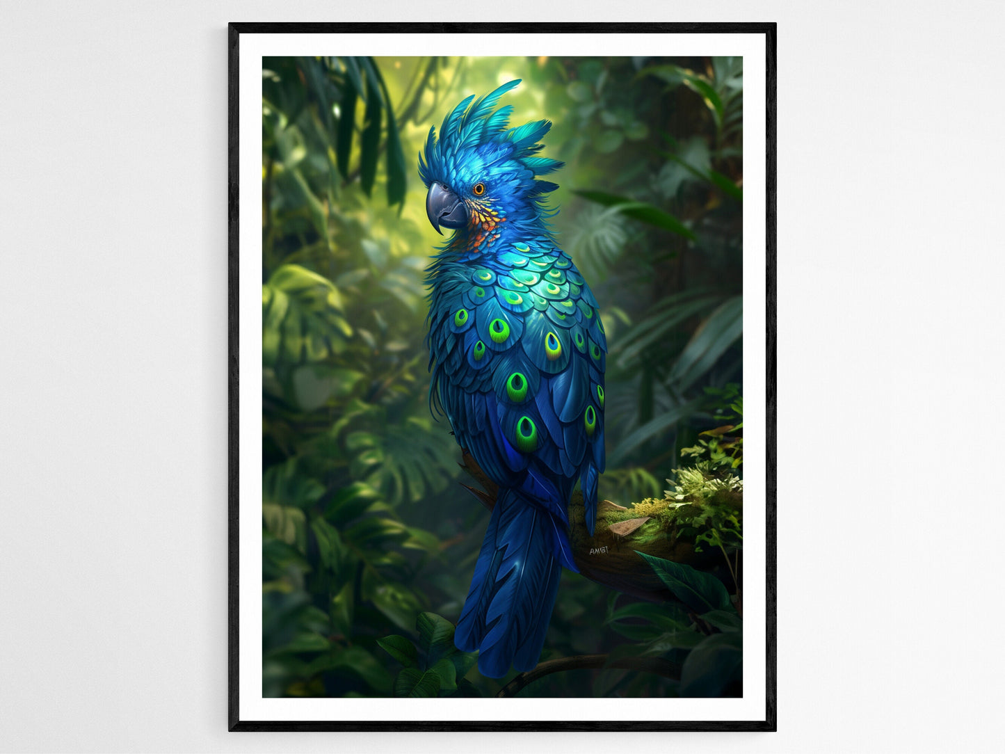 Affiche Perroquet Bleu – Poster Art Décor Faune Exotique