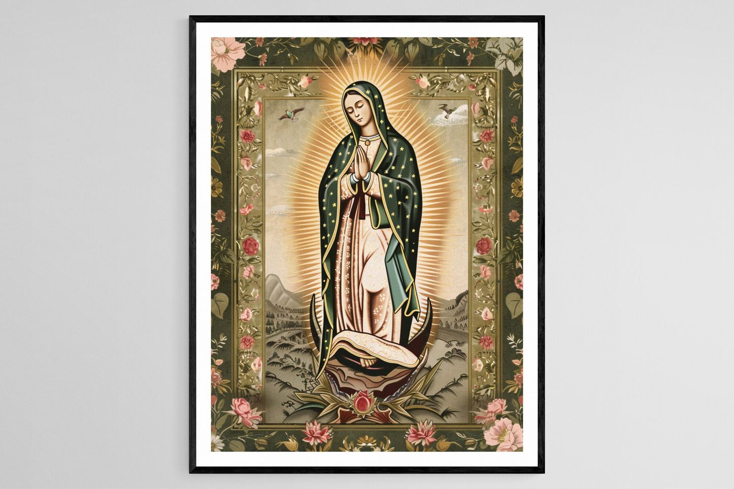 Affiche Notre-Dame de Guadalupe – Art Catholique, Cadeau Religieux