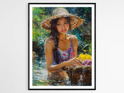 Affiche Filipina Colorée – Art Mural Tropical pour Salle à Manger