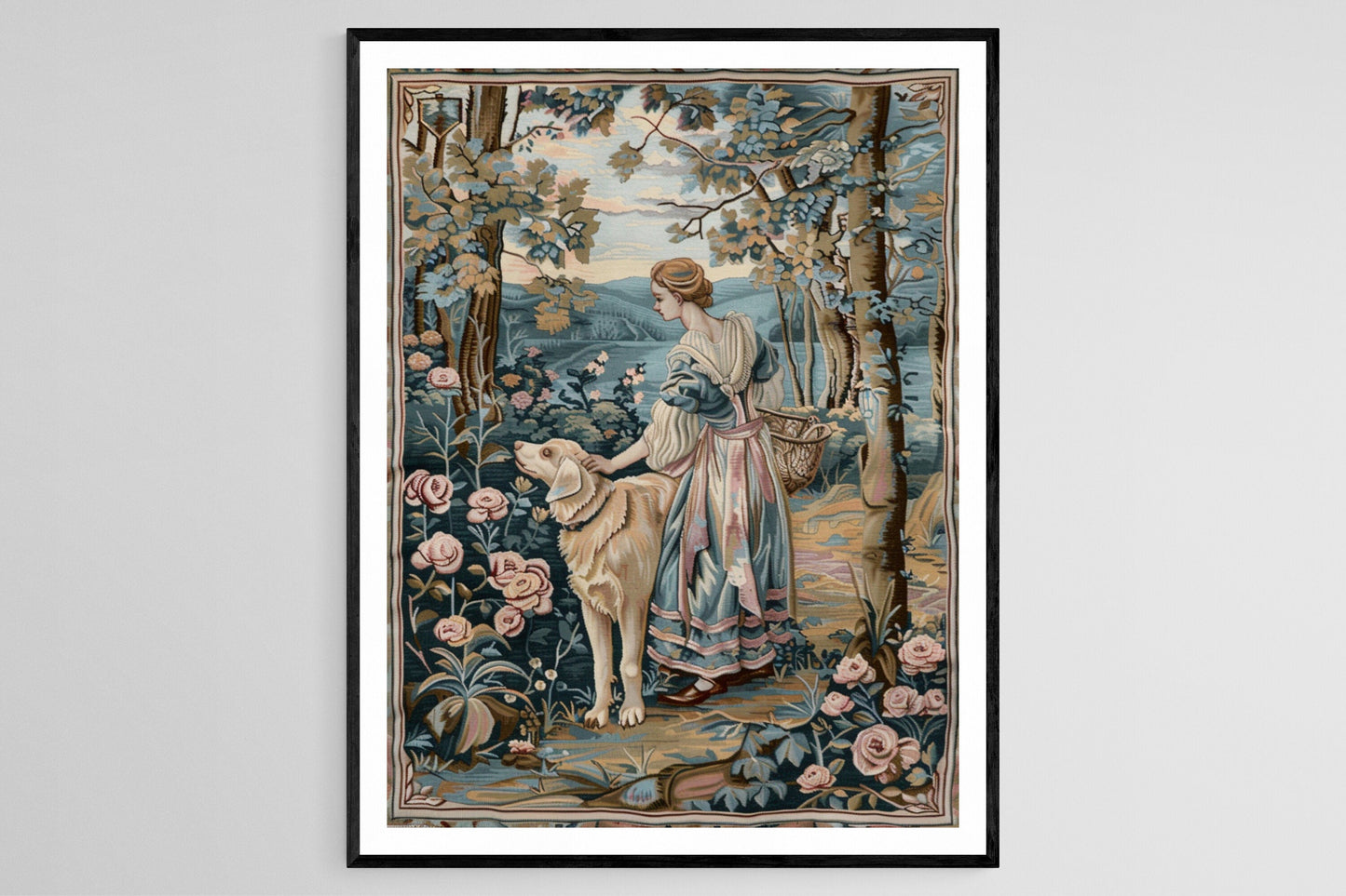 Affiche Tapisserie Aubusson – Art mural inspiré de la France pour salon ou bureau
