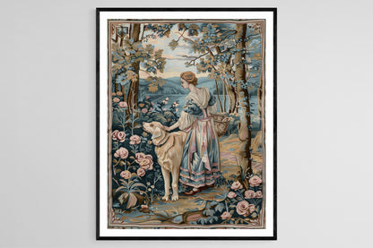 Affiche Tapisserie Aubusson – Art mural inspiré de la France pour salon ou bureau