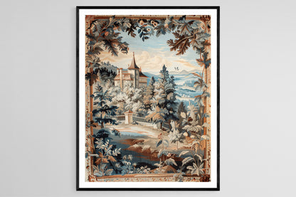 Affiche Tapisserie Aubusson – Poster Paysage de Campagne Français