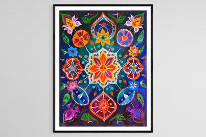 Affiche Rangoli – Art Décoratif Indien pour Salon & Cadeau Culturel