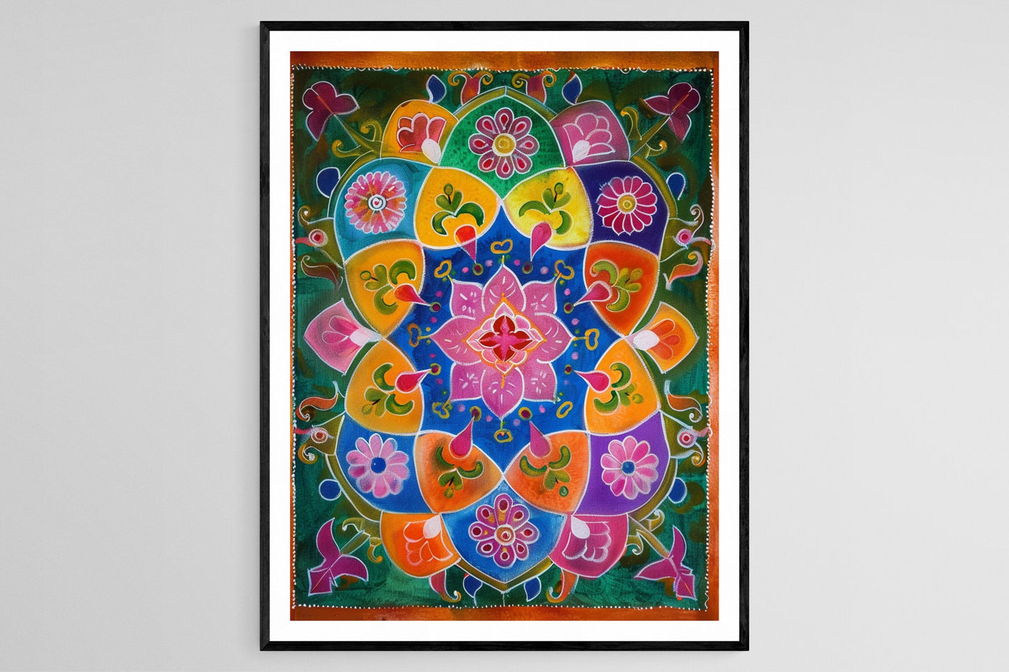 Affiche Motif Rangoli – Art Sacré, Décor Spirituel et Cadeau Festif