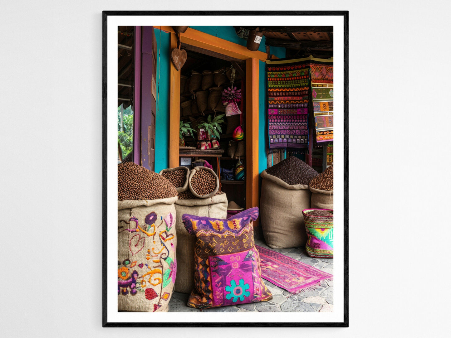 Affiche Café Colombien – Impression Art Colorée pour Décor de Café