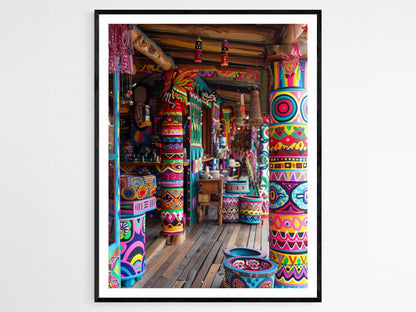 Affiche Art Coloré Colombien – Poster Décor Mural Éclatant