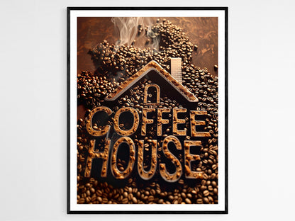 Affiche Café Moderne – Illustration Art Print pour Décor de Cuisine Rustique
