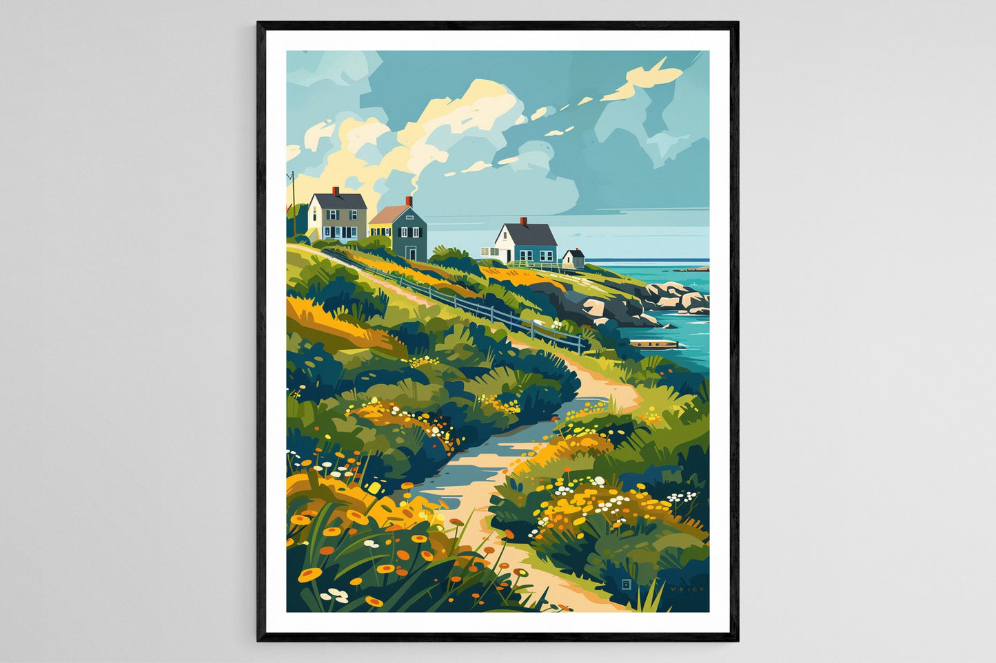 Affiche Rhode Island : Illustration Côtière pour Salon