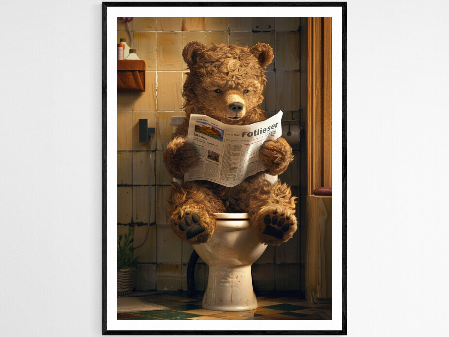 Affiche Toilettes Rieuses – Art Humoristique pour Salle de Bain