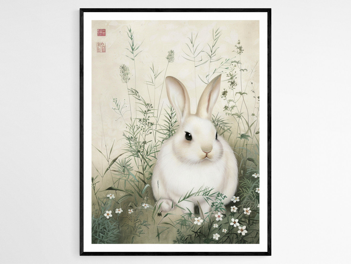 Affiche Wabi Sabi Lapin – Art Japonais pour Déco Intérieure