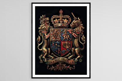 Affiche Blason Britannique – Poster Art Murale Style Antique