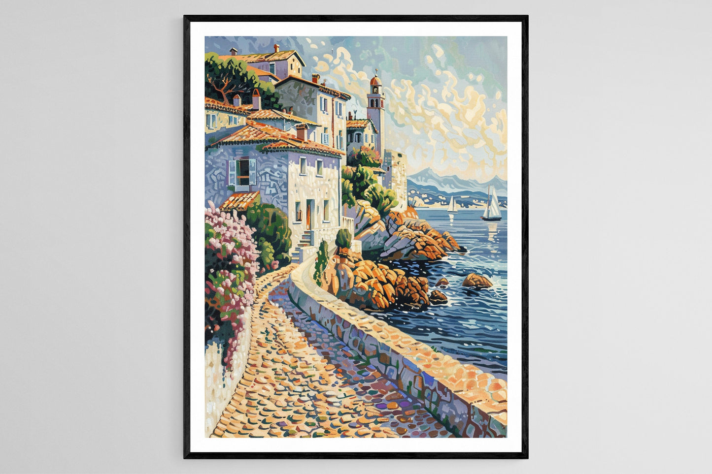 Affiche Pointillisme Inspirée de Paul Signac – Art de Village Côtier