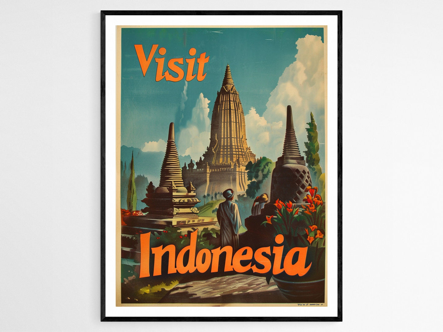 Affiche Vintage Indonésie – Poster Art Wall Retro Destinations Exotiques