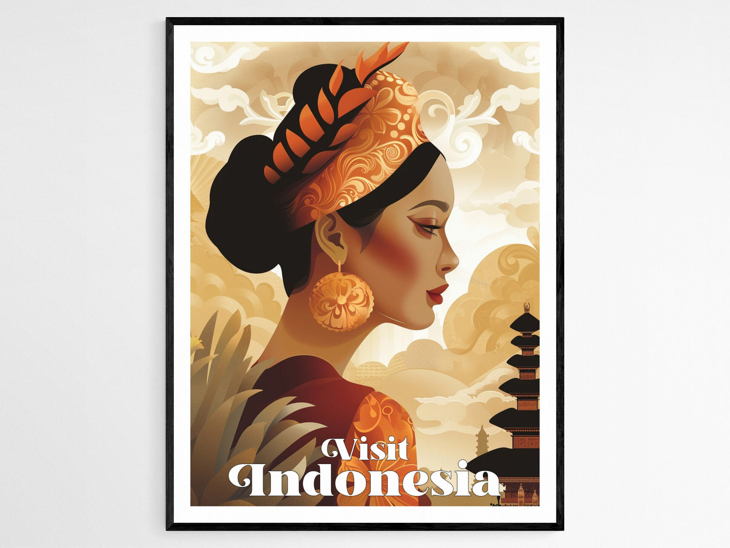 Affiche Vintage Indonésie – Poster de Voyage Rétro en Art Mural