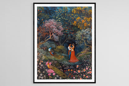 Affiche Artisanale Kangra – Poster Art Murale Indienne Traditionnelle