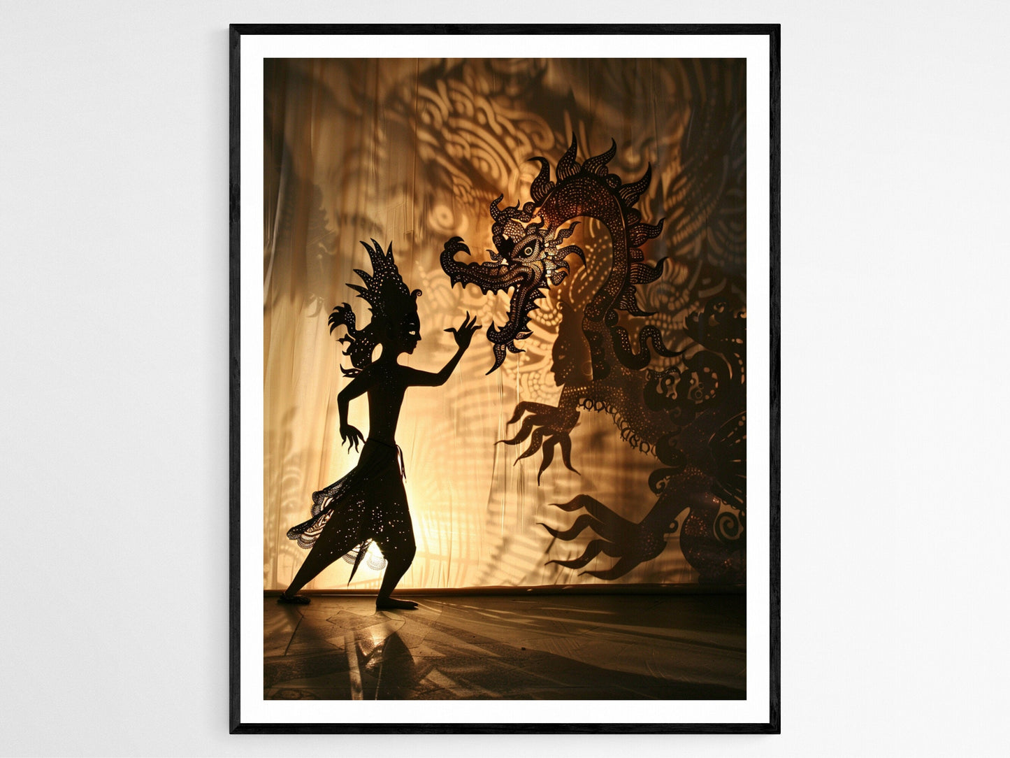 Affiche Wayang Kulit – Illustration de Marionnette d'Ombre Javanaise