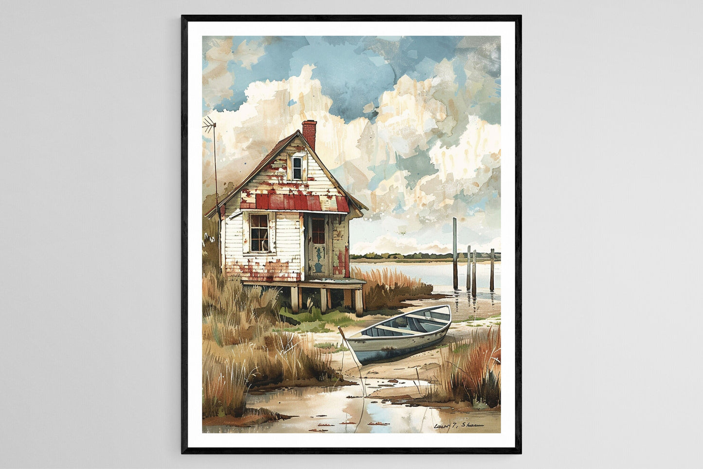 Affiche Cottage de Pêcheur – Impression Nautique Inspirée de Winslow Homer