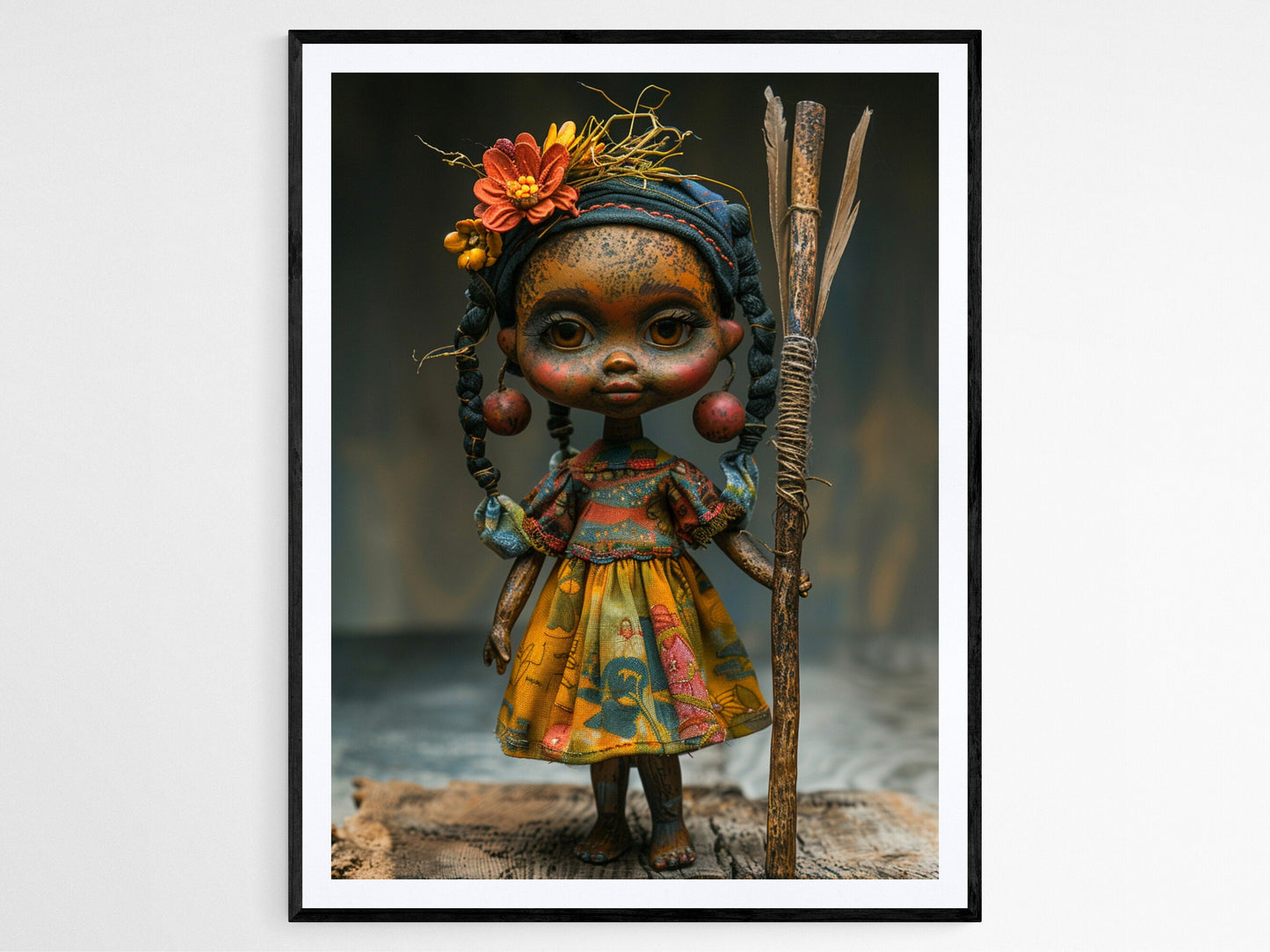 Affiche Élégua – Impression de poupée gardienne pour décoration culturelle