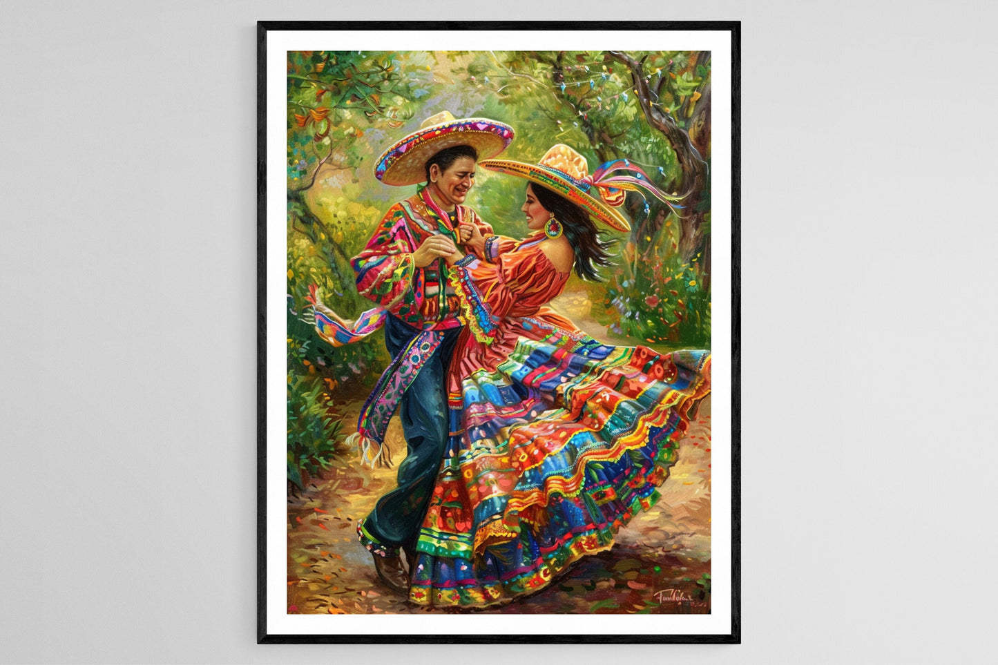 Affiche de Danse Folklorique Mexicaine – Illustration Colorée du Patrimoine