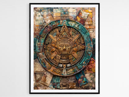 Affiche Calendrier Maya – Poster Art Tribal Authentique