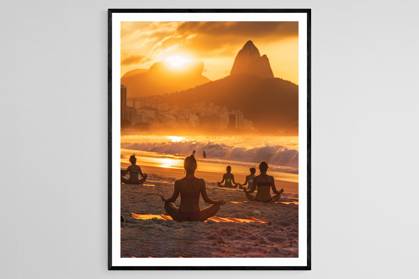 Affiche Ipanema – Poster Yoga Matinal, Art Mural Brésilien Éclatant