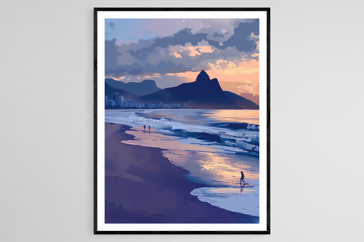 Affiche Ipanema – Poster Art de Plage Brésilienne au Crépuscule