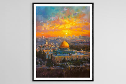 Affiche de la Coupole du Rocher – Art mural historique de Jérusalem