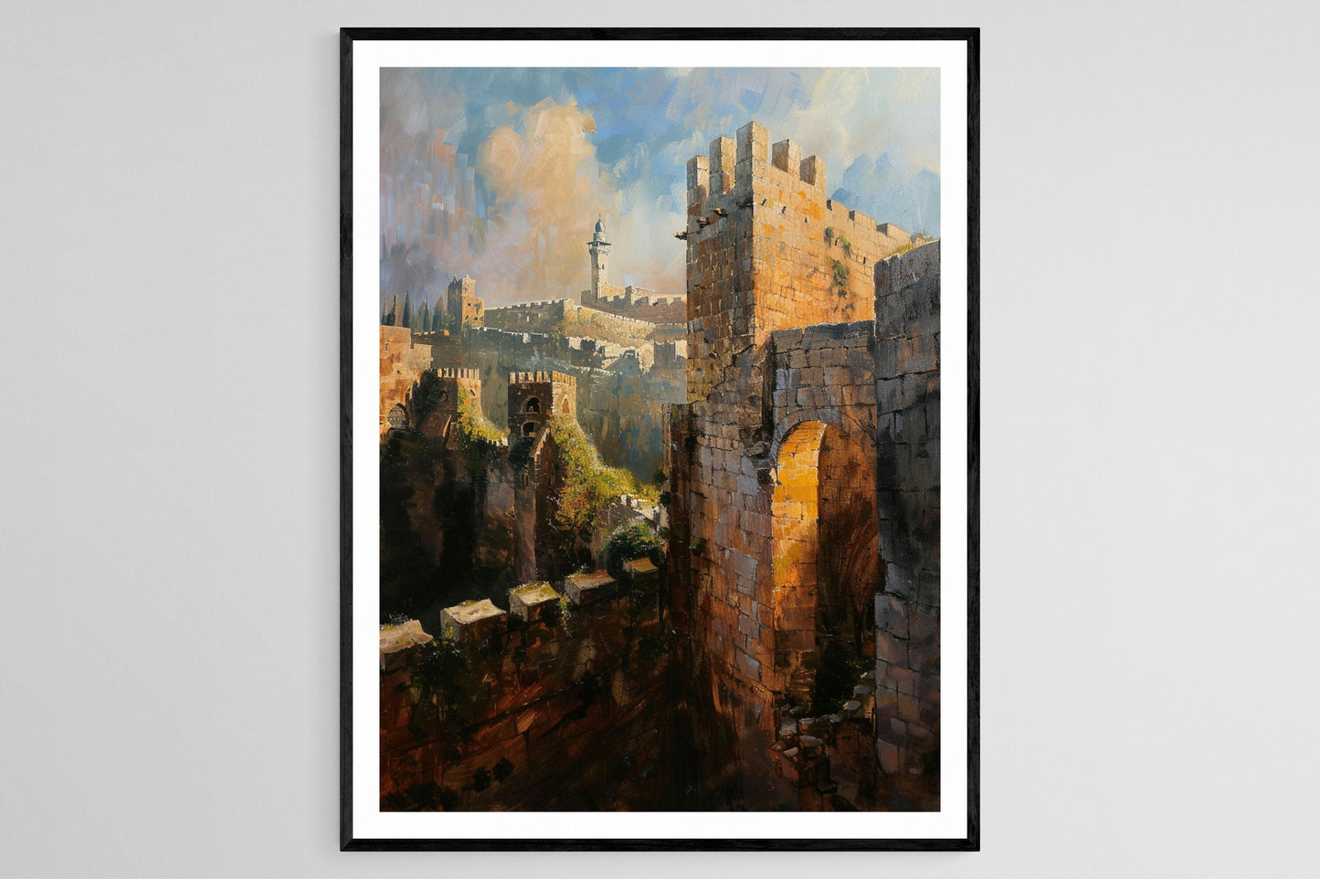 Affiche Jérusalem – Impression artistique de la Tour de David, paysage historique