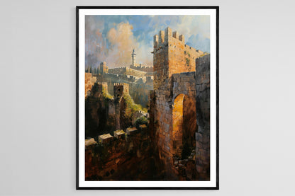 Affiche Jérusalem – Impression artistique de la Tour de David, paysage historique