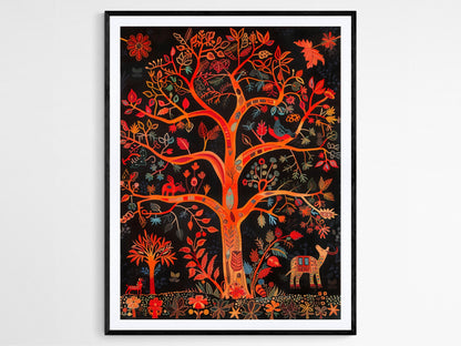 Affiche Madhubani Authentique – Poster Peinture Mythologique Colorée