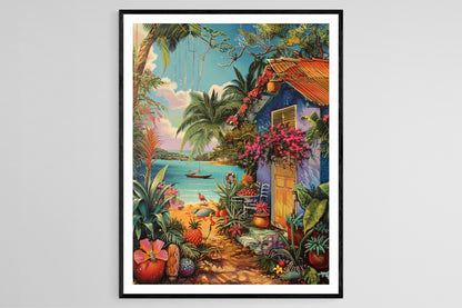 Affiche Plage Porto Rico – Art Tropical, Décor Côtier Élégant