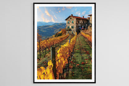 Affiche Cinque Terre – Poster Art de Vignoble Italien, Décor Méditerranéen