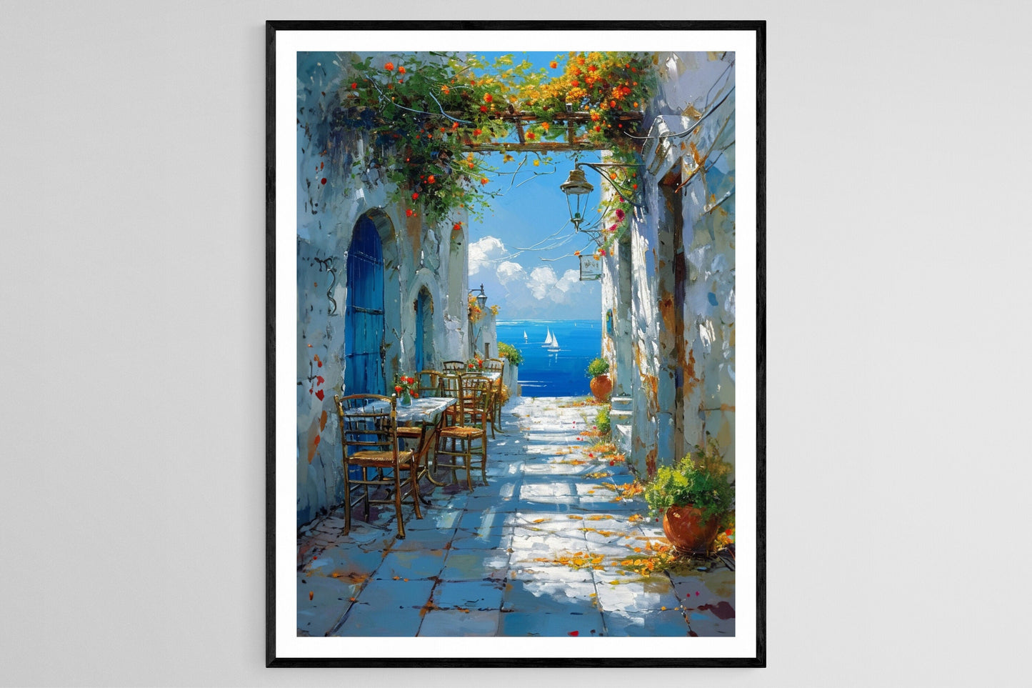 Affiche Positano – Poster Art côtier vibrant de la Côte Amalfitaine