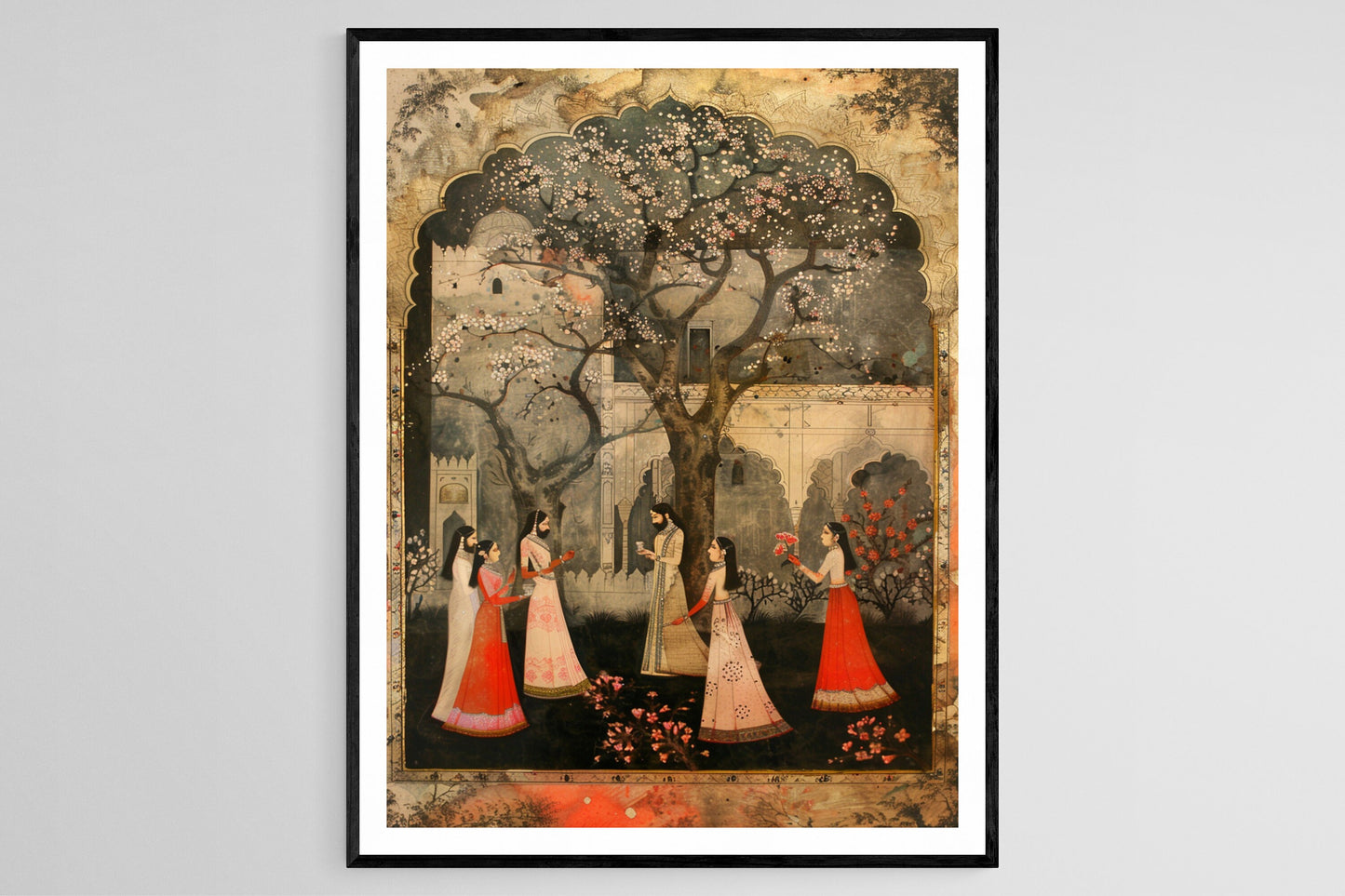 Affiche Art Culturelle - Peinture Acrylique Style Mughal Énergique