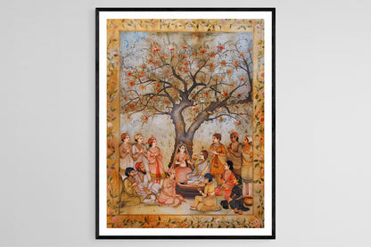 Affiche Peinture Miniature Mughal - Illustration Historique Artisanale