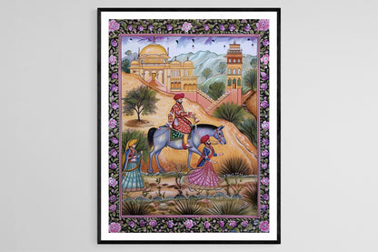Affiche Scène Colorée du Rajasthan – Poster Décor Enchantant en Toile