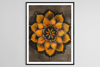 Affiche Kolam Rangoli – Impression artistique pour une décoration indienne